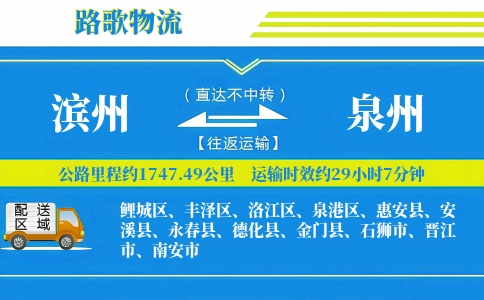 滨州到德化县物流专线