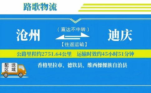 沧州到香格里拉物流专线