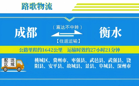 成都到武强县物流专线