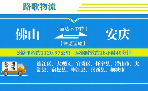 佛山到安庆物流专线