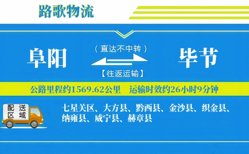 阜阳到纳雍县物流专线