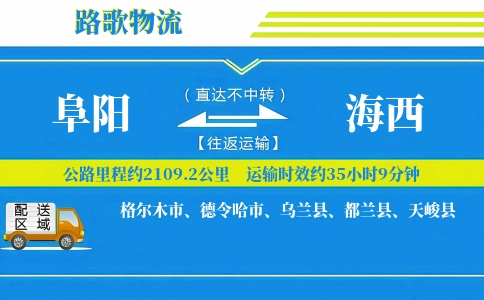 阜阳到海西物流专线