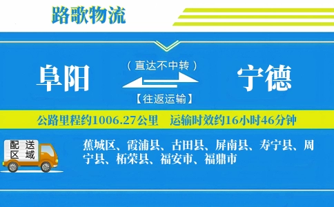 阜阳到古田县物流专线