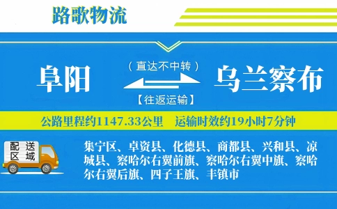 阜阳到商都县物流专线