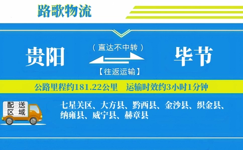 贵阳到织金县物流专线