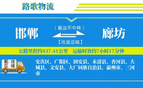 邯郸到文安县物流专线