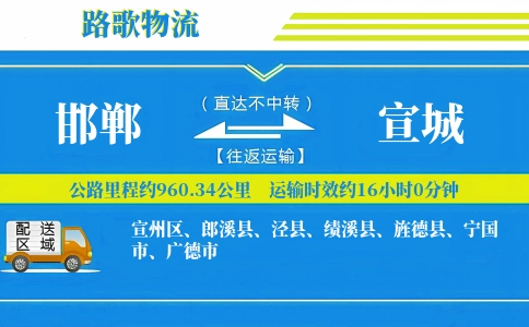 邯郸到郎溪县物流专线