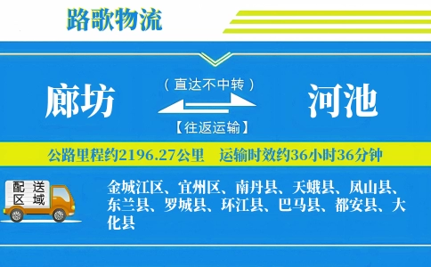 廊坊到罗城县物流专线