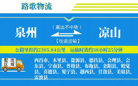 泉州到雷波县物流专线