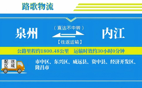 泉州到内江物流专线