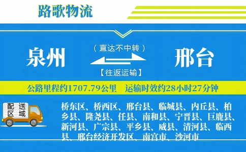 泉州到新河县物流专线