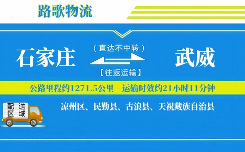 石家庄到民勤县物流专线