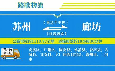 苏州到文安县物流专线