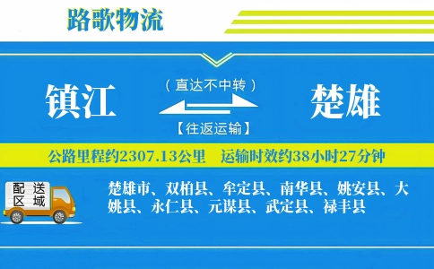 镇江到姚安县物流专线